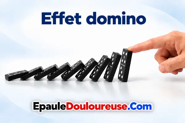 Dominos qui tombent pour illustrer une réaction en chaîne