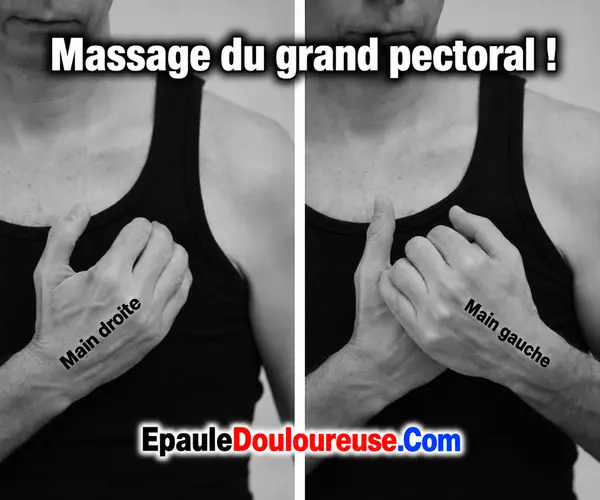 Auto-massage du grand pectoral avec les mains