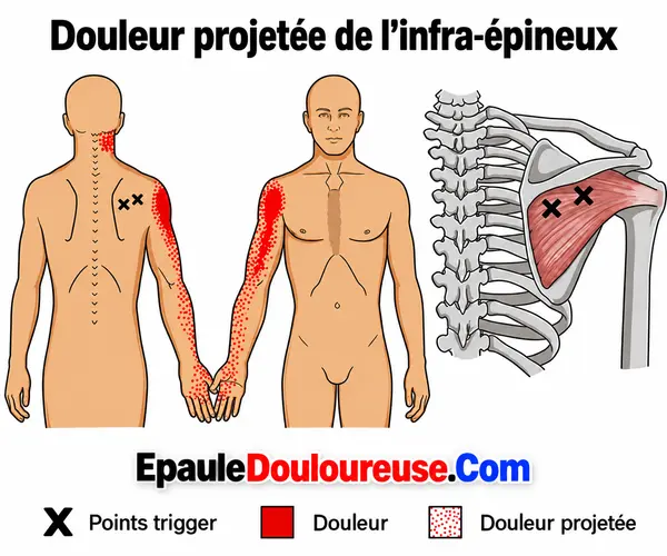 Zone de douleur projetée de l’infra-épineux