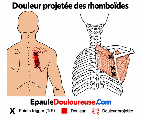 Schéma de douleur référée des rhomboïdes