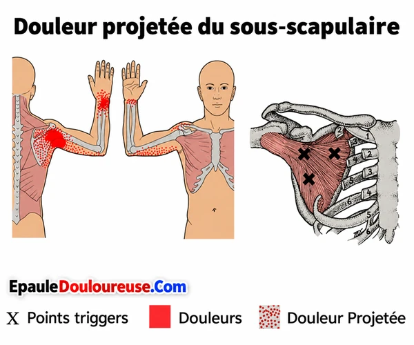 Zone de douleur projetée du muscle sternal