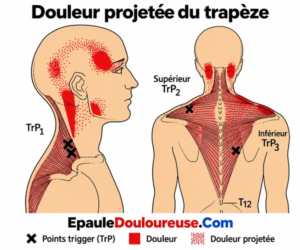 Zone de douleur projetée du trapèze